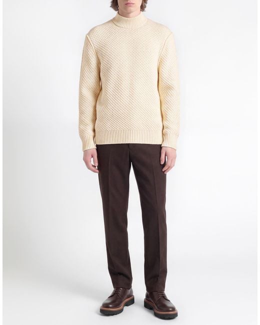 Boss White Ivory Sweater Virgin Wool for men