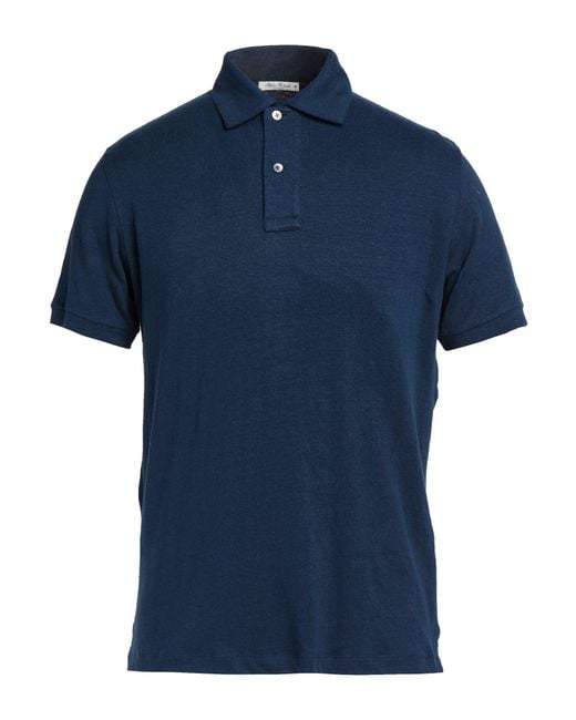 STEFAN BRANDT Blue Polo Shirt Linen, Elastane for men