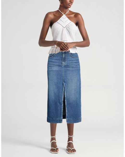 7 For All Mankind Blue Denim Skirt