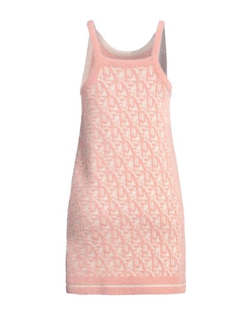 Palm Angels Pink Mini Dress Polyamide, Virgin Wool
