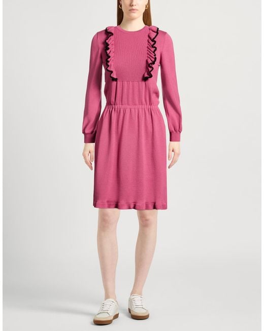 Boutique Moschino Pink Mini Dress Virgin Wool