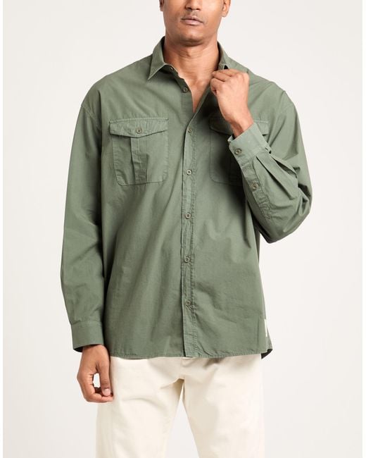 Emporio Armani Military Shirt Cotton in Green for Men | Lyst