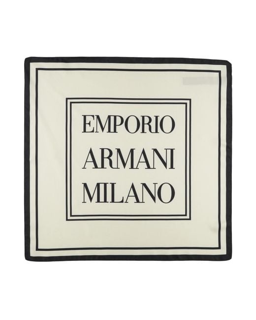 Emporio Armani White Scarf Silk for men
