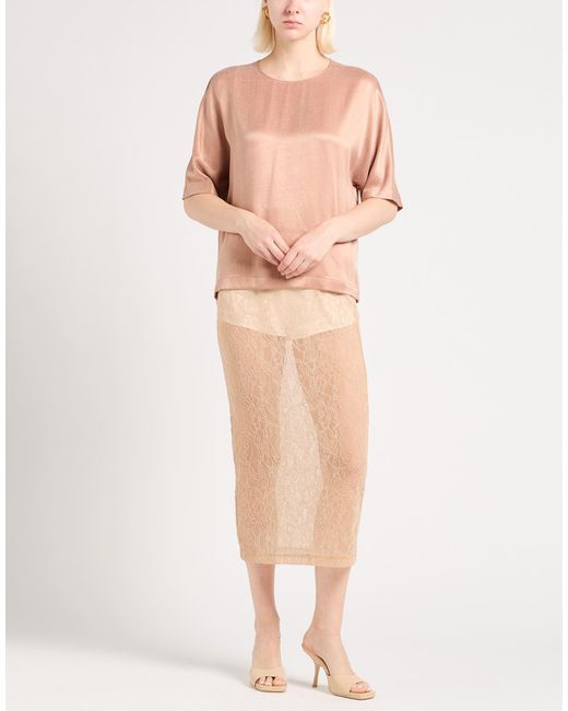 Wardrobe NYC Natural Blush Midi Skirt Polyamide, Elastane