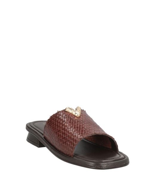 Emanuélle Vee Brown Sandals Leather