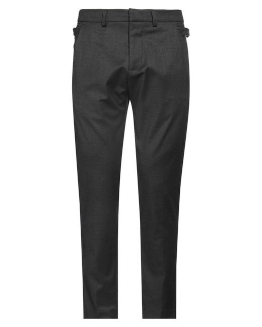 Gaelle Paris Gray Charcoal Pants Polyester, Viscose, Elastane for men