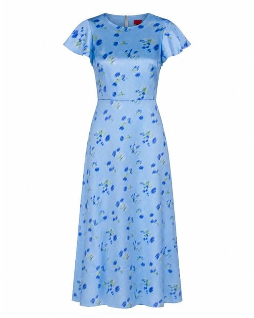 HUGO Blue Light Maxi Dress Polyester