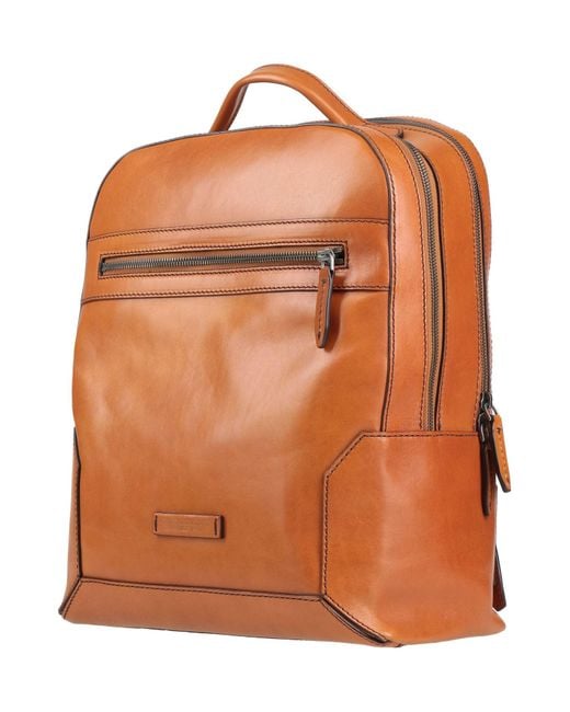 The Bridge Orange Backpack Leather for men