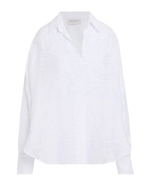 ERMANNO FIRENZE White Top Viscose, Polyimide, Cotton, Polyester
