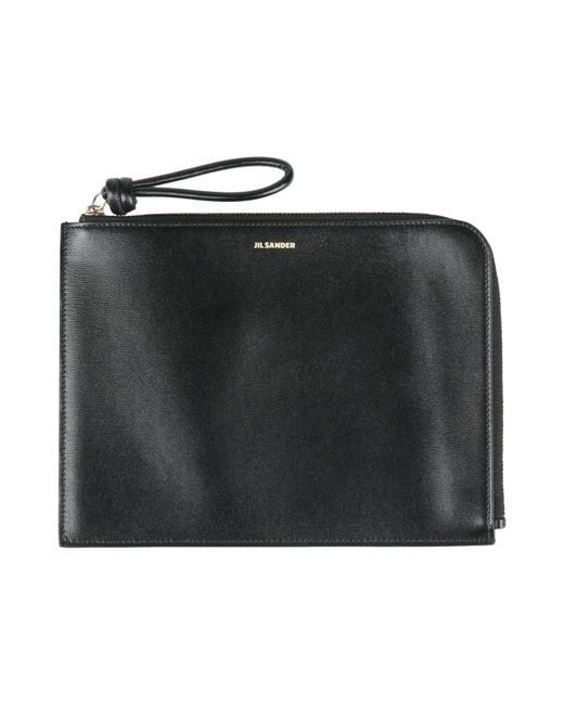Jil Sander Black Pouch Leather