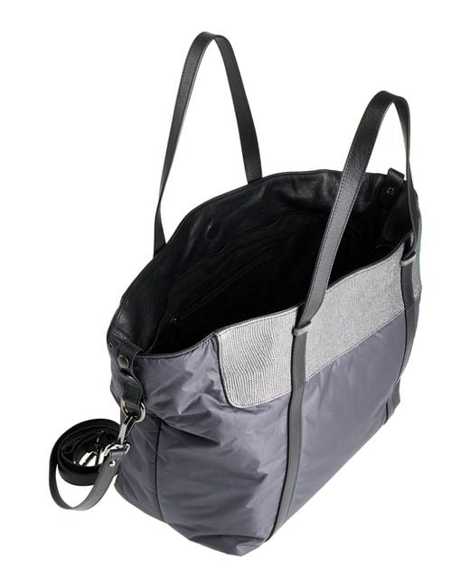 Peserico Gray Handbag Leather, Metal