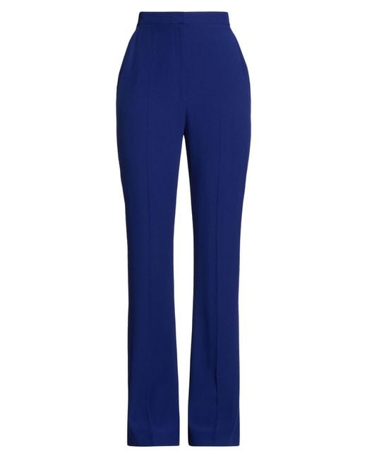 McQueen Blue Pants Viscose, Acetate