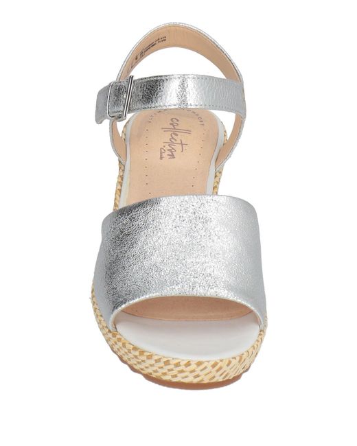Clarks White Espadrilles Leather