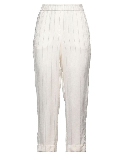 Peserico White Pants Cupro, Viscose
