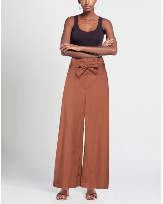 Erika Cavallini Semi Couture Brown Pants Cotton, Elastane