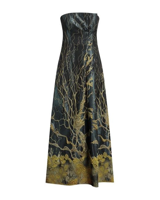 Alberta Ferretti Green Maxi Dress Polyester, Silk, Polyamide