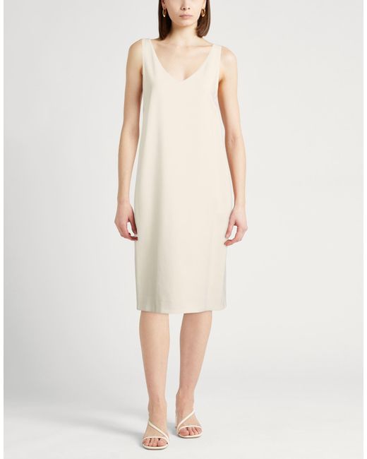 Agnona White Midi Dress Cotton, Viscose, Elastane