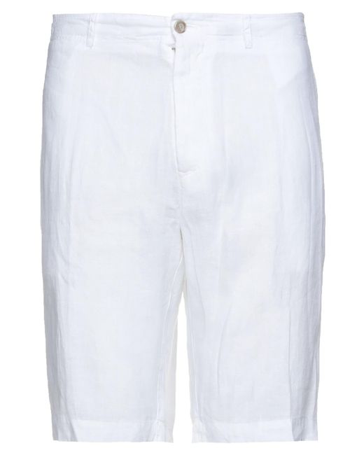 Fedeli White Shorts & Bermuda Shorts Linen for men