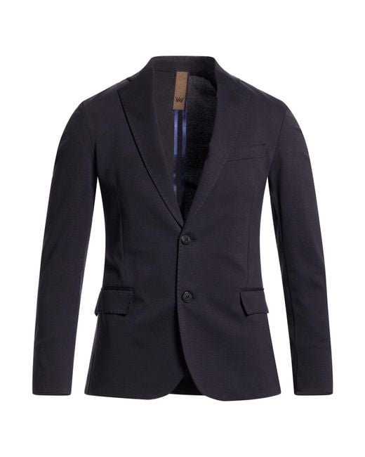 MULISH Blue Blazer Cotton, Polyamide, Elastane for men