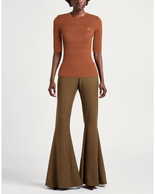 Twinset Brown Tan Sweater Viscose, Polyester