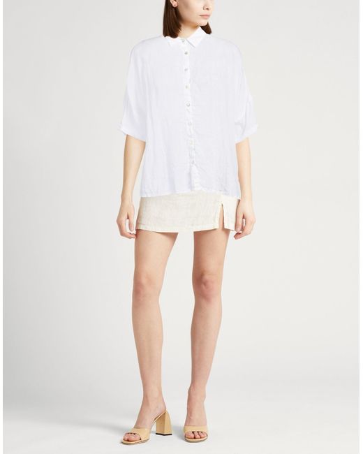 Camicia di 120% Lino in White