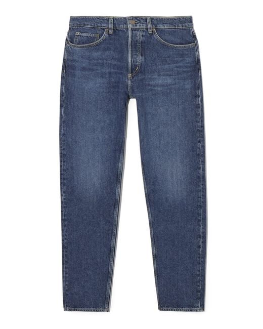 COS Blue Regular Tapered Leg Organic Cotton Blend Jeans for men
