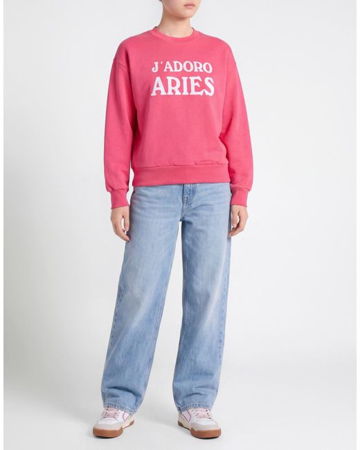 Aries Pink Sweatshirt Cotton