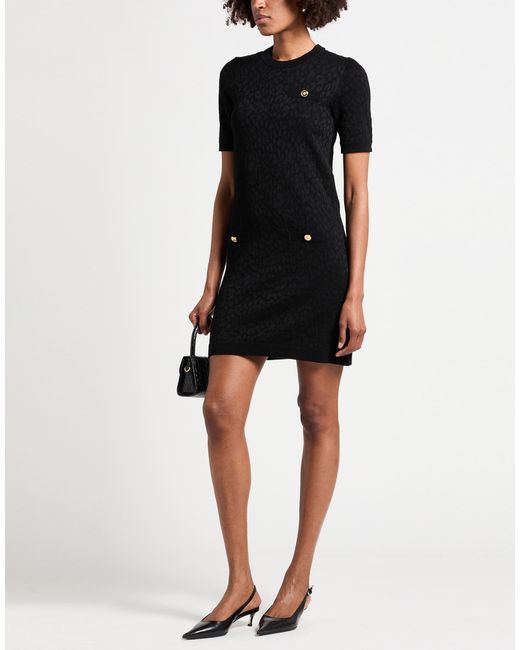 Versace Black Mini Dress Cotton, Viscose, Polyester