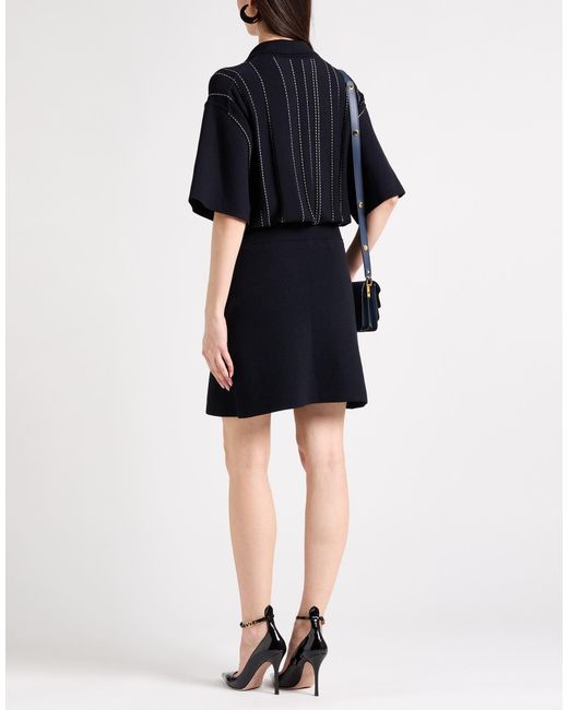 Ferragamo Black Mini Dress Virgin Wool