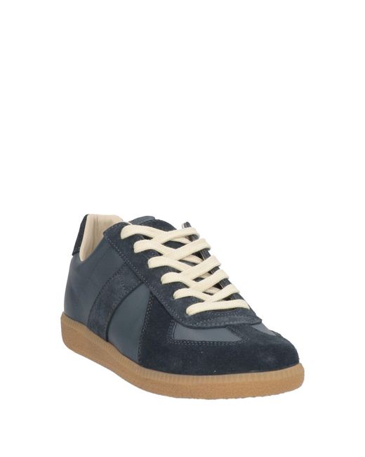 Maison Margiela Blue Replica Low-Top Leather Sneakers