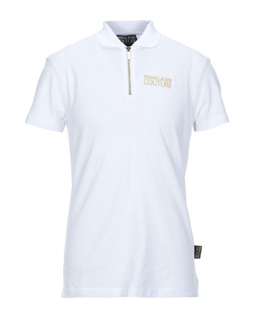 Versace Jeans Couture Cotton Polo Shirt in White for Men - Lyst