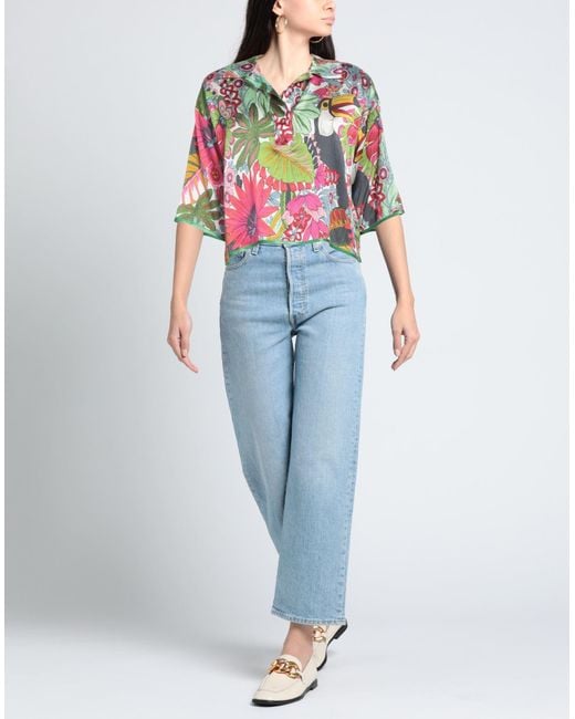 Shirtaporter Green Top Silk, Elastane