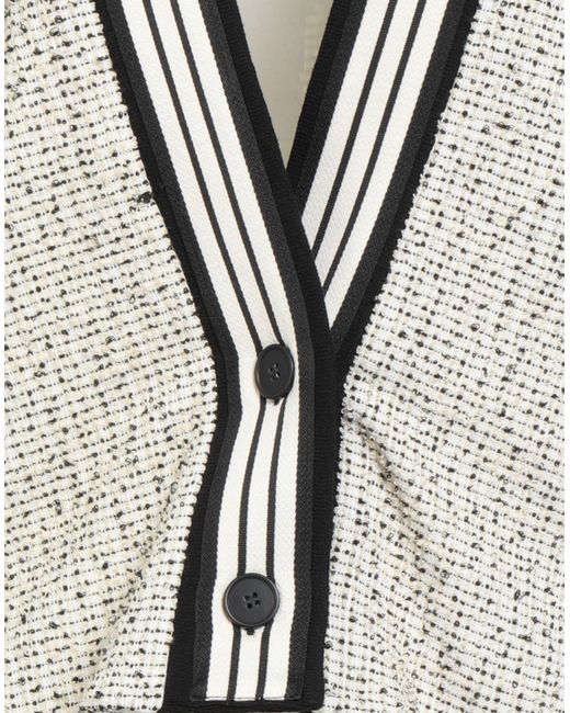 Noir Noir Black Cream Jacket Polyester, Cotton, Viscose