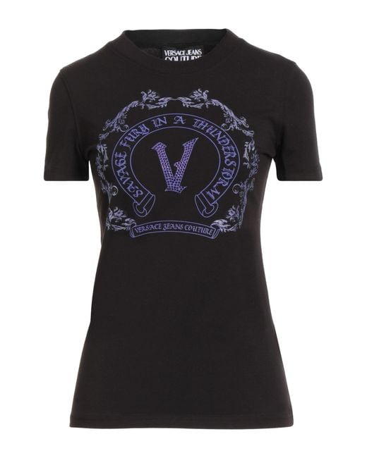 Versace Jeans Couture Black T-Shirt Cotton, Elastane