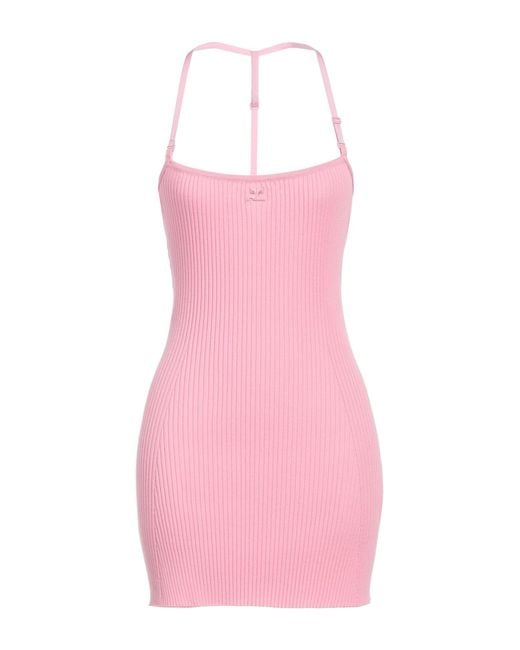 Courreges Pink Mini Dress Viscose, Polyester