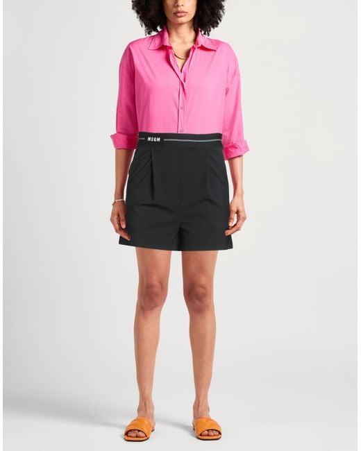 MSGM Black Shorts & Bermuda Shorts