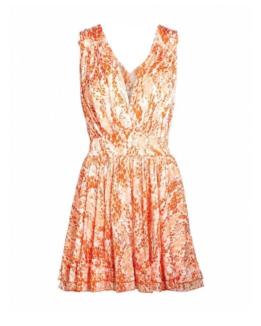 Poupette Orange Mini Dress Viscose