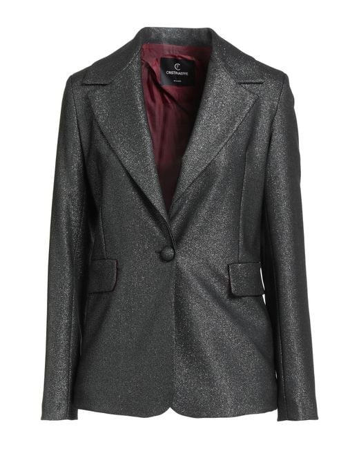 Cristinaeffe Black Blazer Polyester, Viscose, Elastane, Metal