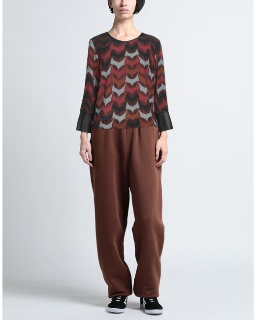 Biancoghiaccio Brown Top Polyester, Elastane, Polyurethane