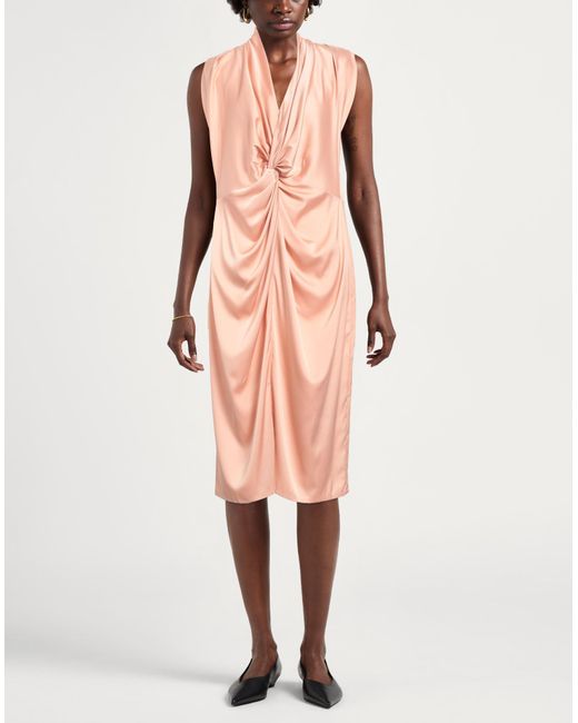 D.exterior Pink Midi-Kleid