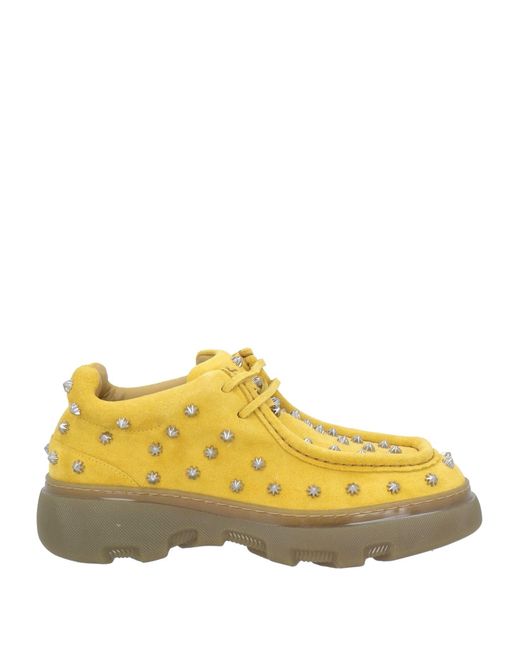 Burberry Yellow Lace-Up Shoes Leather for men