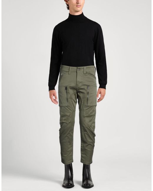 G-Star Green Pants Cotton, Elastane for men