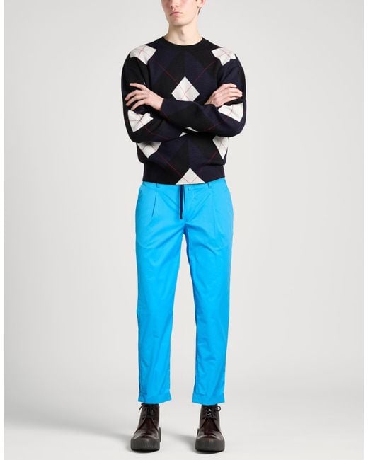 Barbati Blue Azure Pants Cotton, Polyamide, Elastane for men