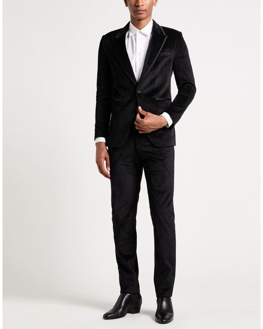 Reveres 1949 Black Suit Polyester for men