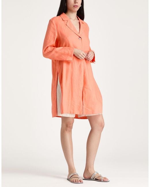 SEVENTY VENEZIA Pink Overcoat & Trench Coat Linen