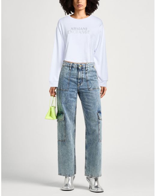 ARMANI EXCHANGE Blue Sweatshirt Cotton