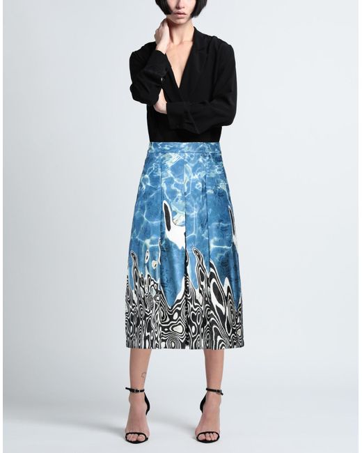 Stella Jean Blue Midi Skirt