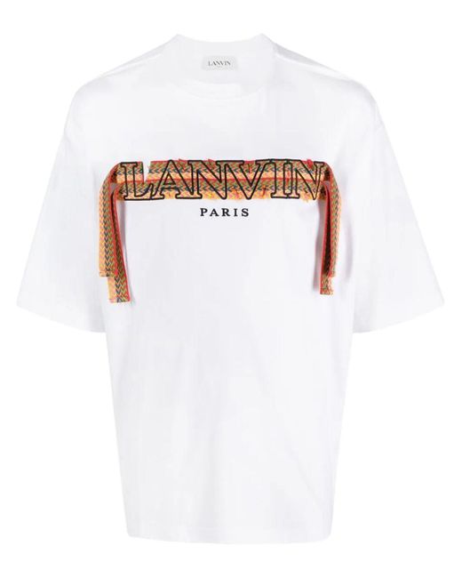 Camiseta Curb bordada Lanvin de hombre de color White