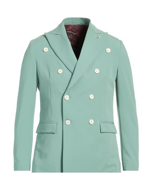 Berna Green Blazer Polyester, Viscose, Elastane for men