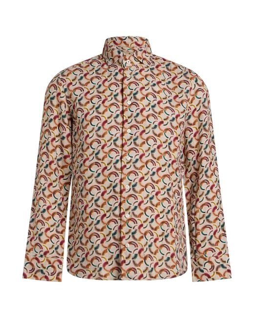 BASTONCINO Brown Shirt Linen for men
